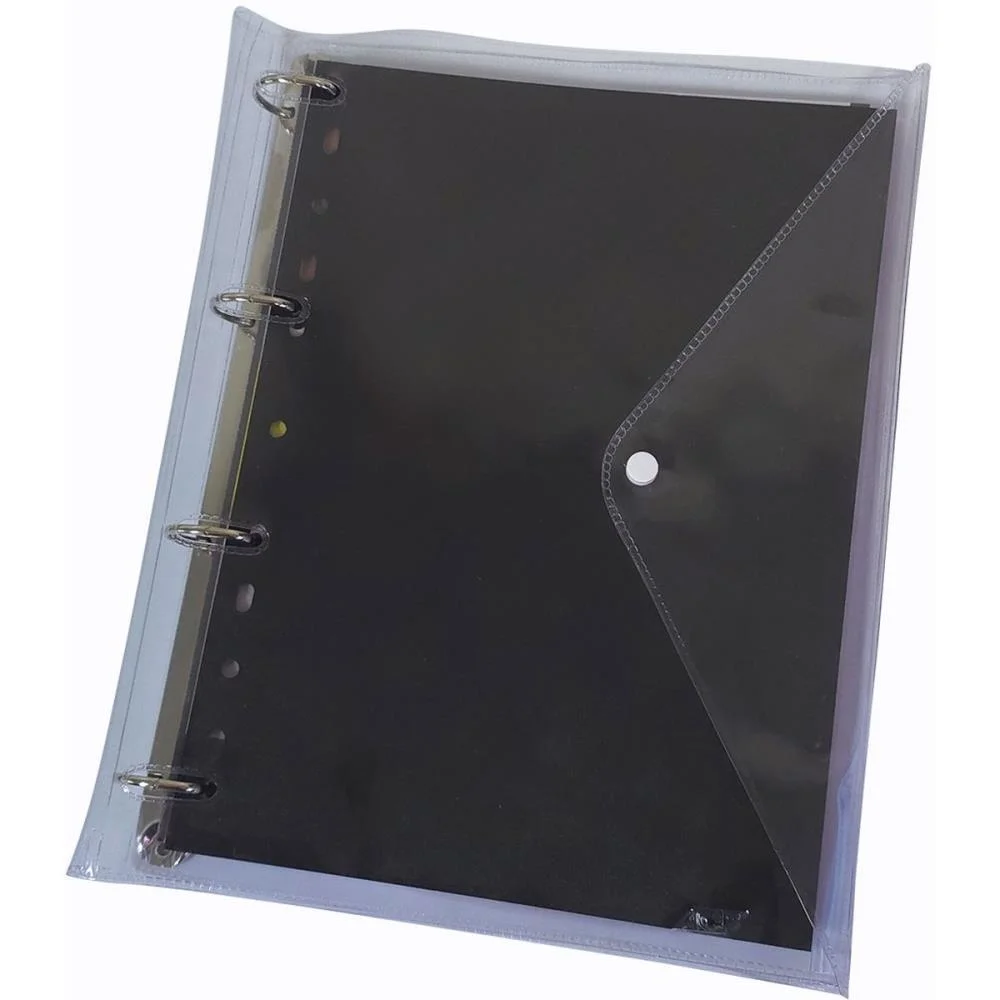 Fichario De Pvc Preto 4 Argolas C/Botao 96F Acp (Unidade) - imagem 3