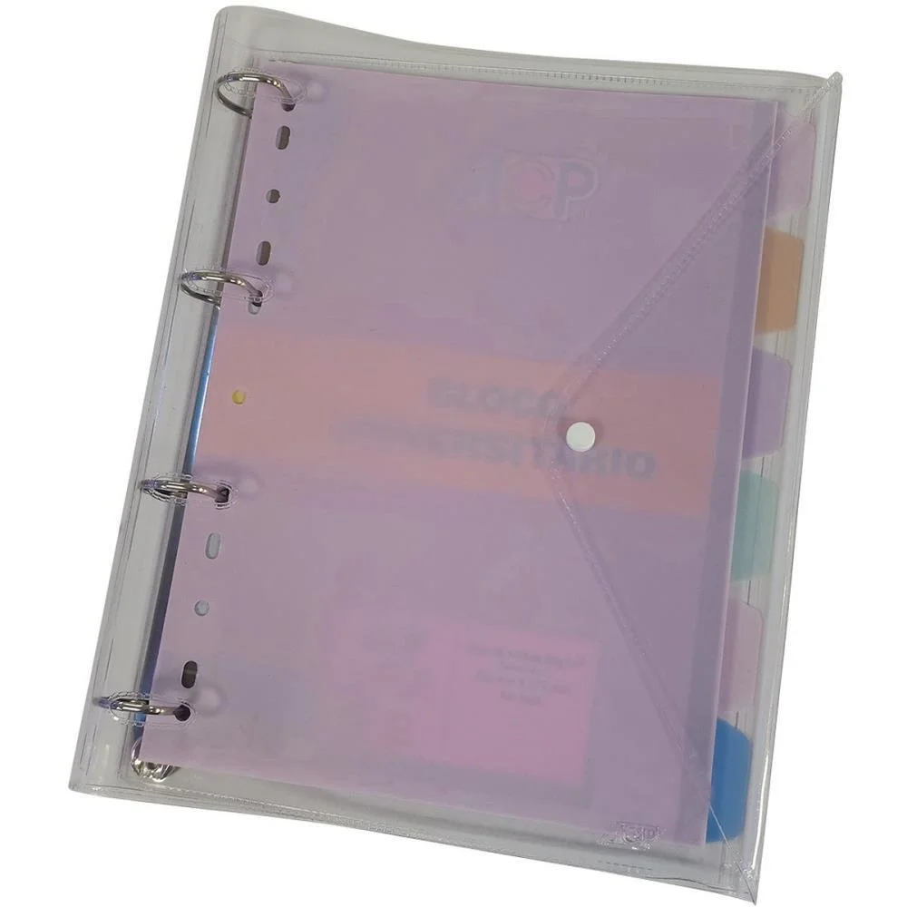 Fichario De Pvc Rosa 4 Argolas C/ Botao 96F Acp (Unidade) - imagem 3
