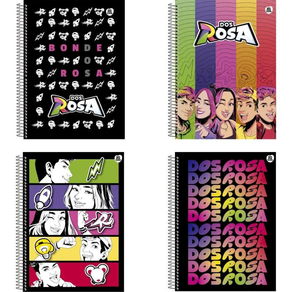 Caderno 01X1 Capa Dura Dos Rosa 80F Animativa (Pct.c/04) - imagem 2
