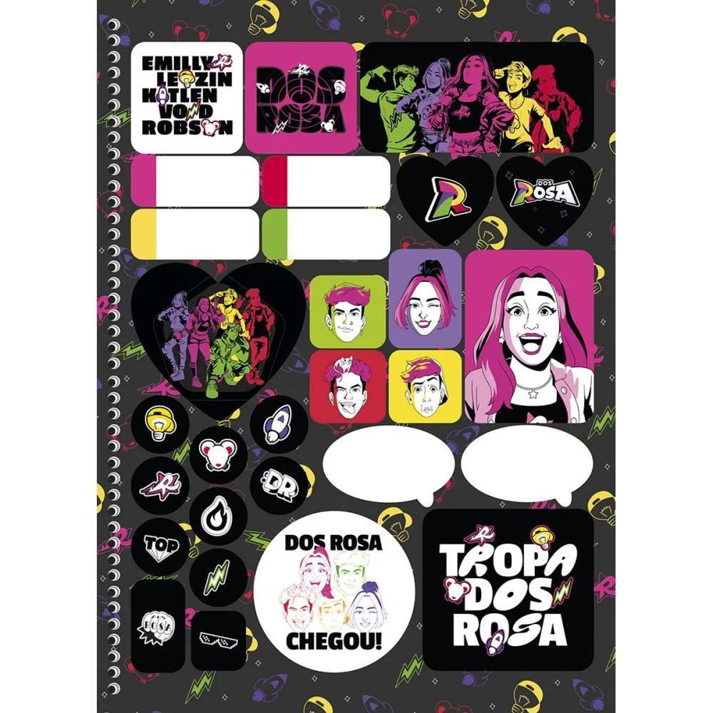 Caderno 01X1 Capa Dura Dos Rosa 80F Animativa (Pct.c/04) - imagem 4