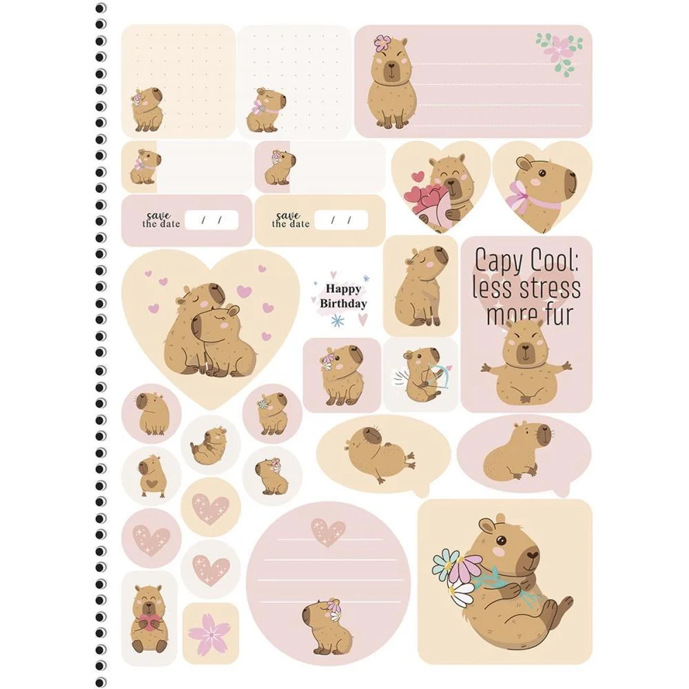 Caderno 01X1 Capa Dura Capycuties 80F Animativa (Pct.c/04) - imagem 4