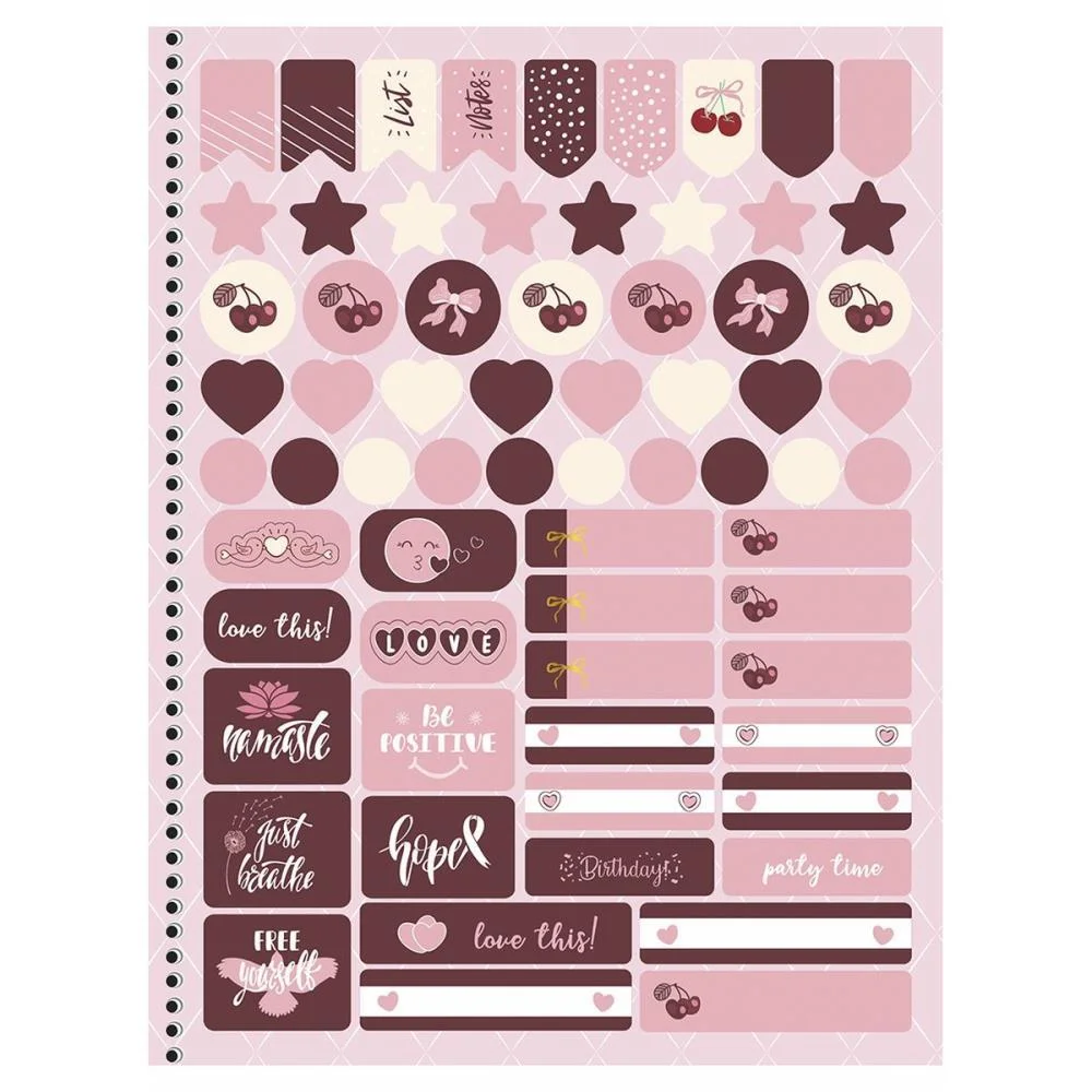 Caderno 10X1 Capa Dura Sweet Cherry 160F Animativa (Pct.c/04) - imagem 4