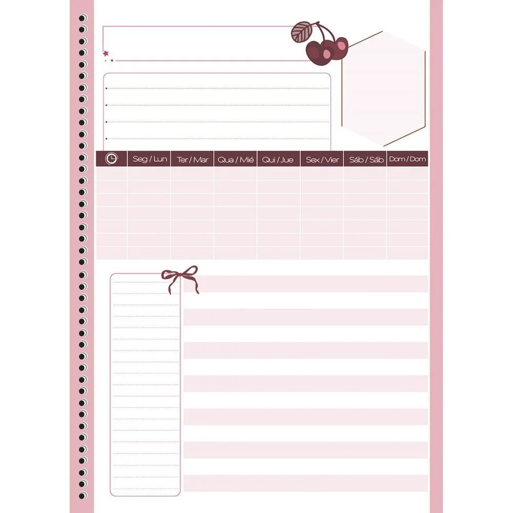 Caderno 10X1 Capa Dura Sweet Cherry 160F Animativa (Pct.c/04) - imagem 5