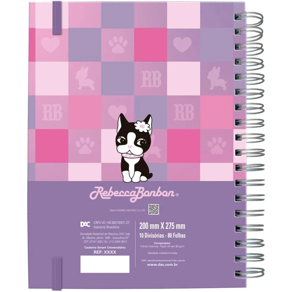 Caderno 01X1 Capa Dura Rebecca Bonbon Smart C/Elastic Dac (Unidade) - imagem 3