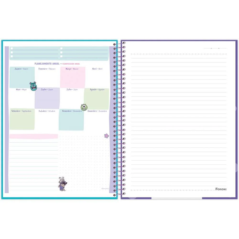 Caderno 10X1 Capa Dura Monstros S. A. 160F Foroni (Pct.c/04) - imagem 8