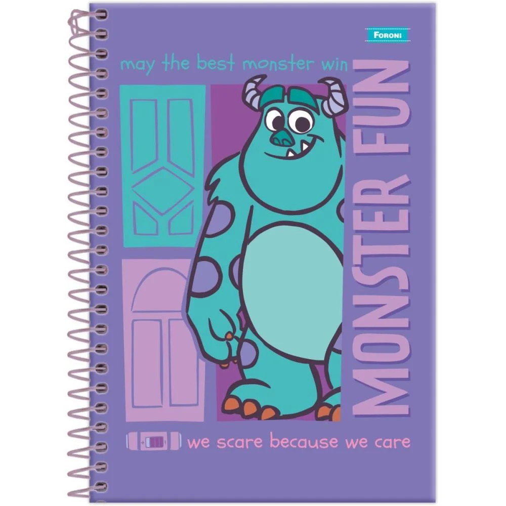 Caderno Espiral 1/4 Capa Dura Monstros S. A. 80F Foroni (Pct.c/05) - imagem 4