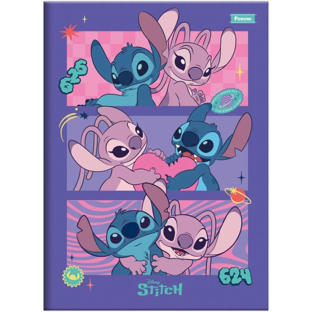 Caderno Brochura 1/4 Capa Dura Stitch 80F Foroni (Pct.c/05) - imagem 3