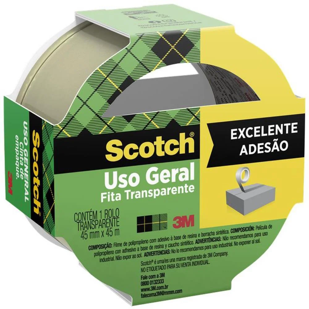 Fita Para Empacotamento Scotch 5802 Transp. 45Mmx45M. 3M (Unidade) - imagem 3