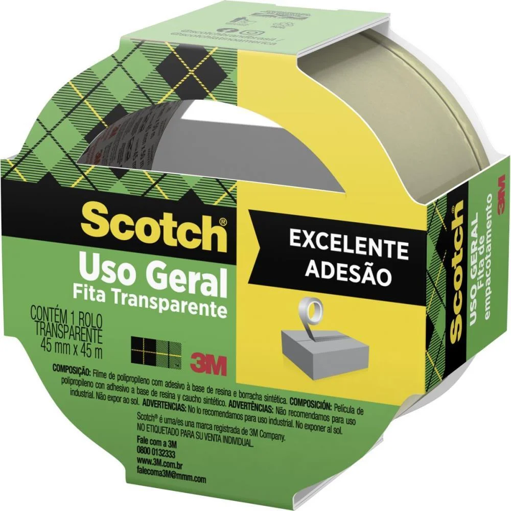 Fita Para Empacotamento Scotch 5802 Transp. 45Mmx45M. 3M (Unidade) - imagem 7