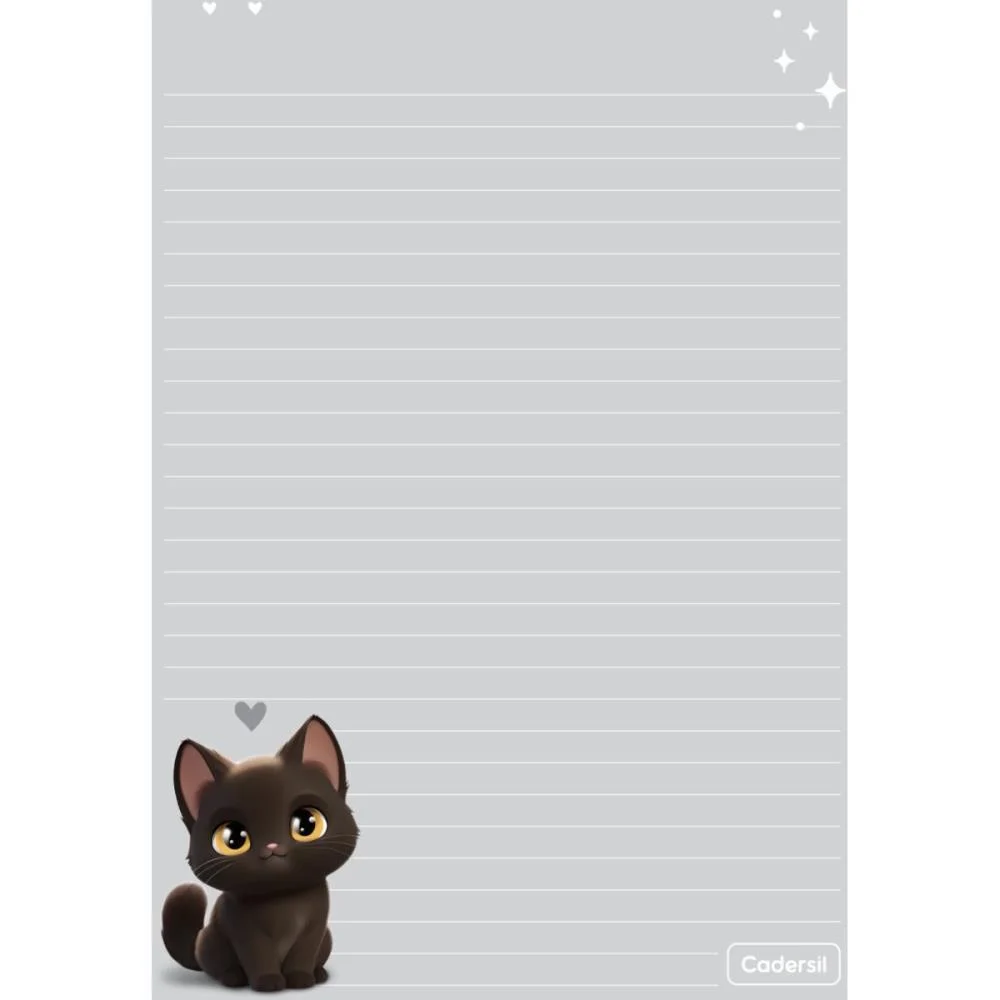 Caderno Argolado Cute Cat C/Elast 4Cap.incl.80F Cadersil (Unidade) - imagem 11