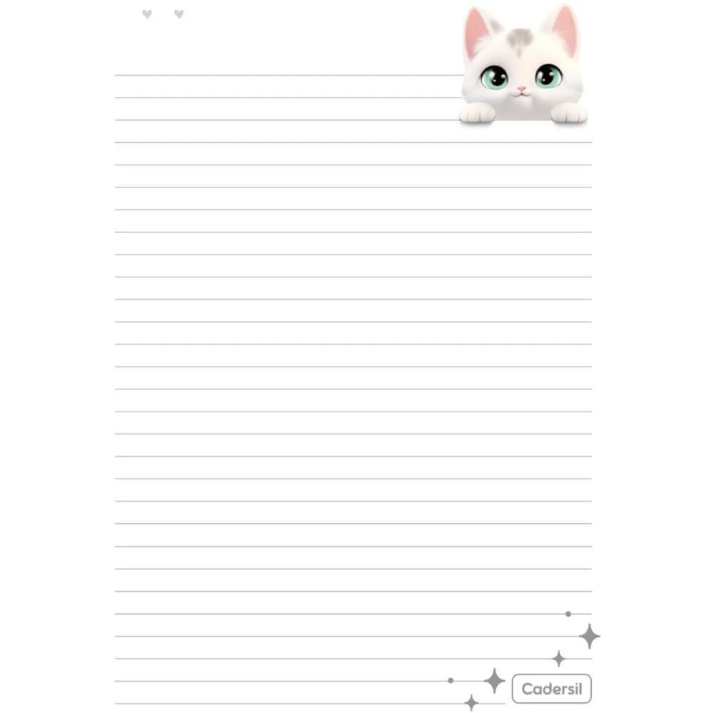 Caderno Argolado Cute Cat C/Elast 4Cap.incl.80F Cadersil (Unidade) - imagem 12