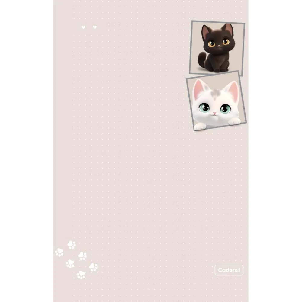 Caderno Argolado Cute Cat C/Elast 4Cap.incl.80F Cadersil (Unidade) - imagem 13