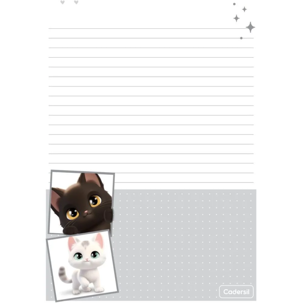 Caderno Argolado Cute Cat C/Elast 4Cap.incl.80F Cadersil (Unidade) - imagem 16