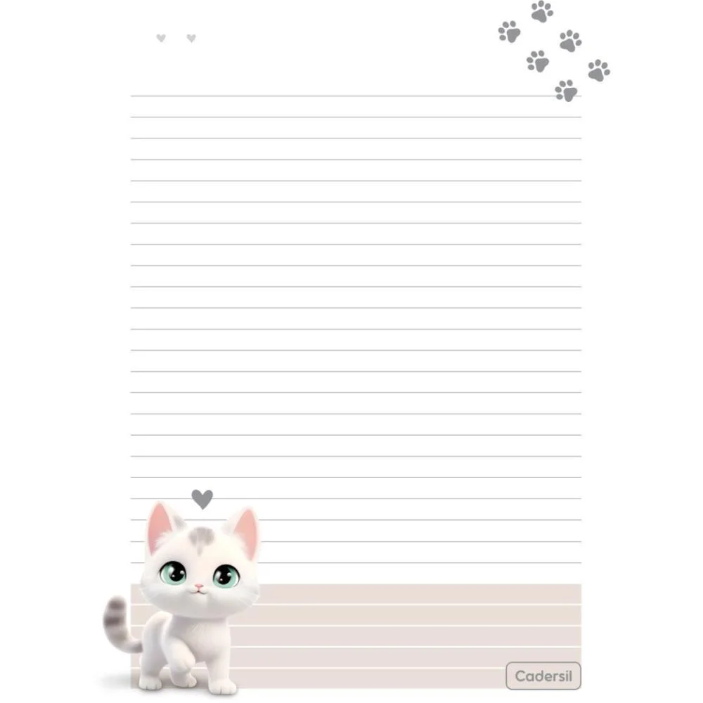 Caderno Argolado Cute Cat C/Elast 4Cap.incl.80F Cadersil (Unidade) - imagem 17