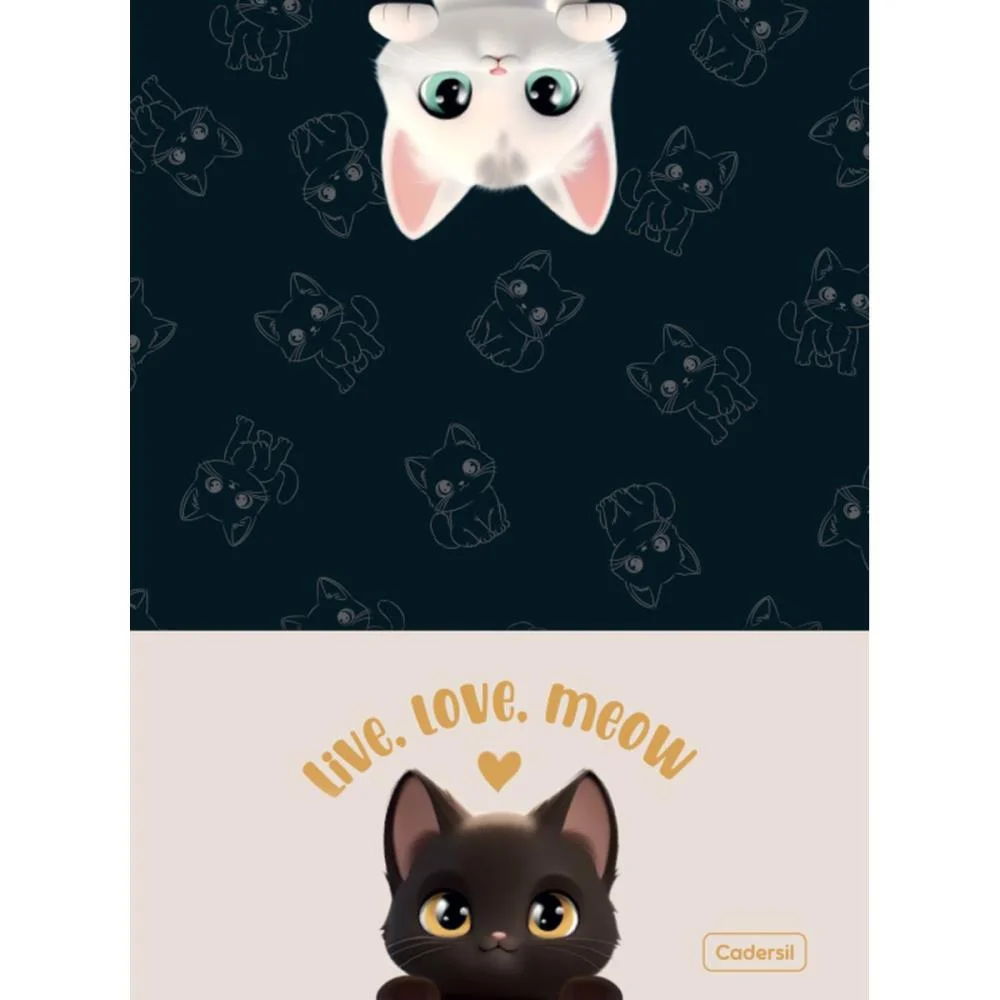 Caderno Argolado Cute Cat C/Elast 4Cap.incl.80F Cadersil (Unidade) - imagem 7