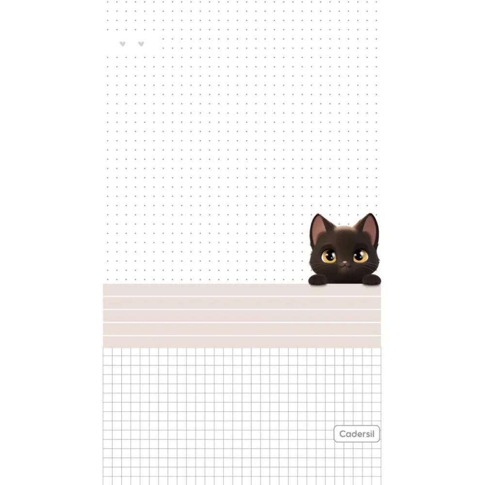 Caderno 01X1 Cp.dura Colegial Cute Cat C/Bloco Coracao 80F(S Cadersil (Unidade) - imagem 10