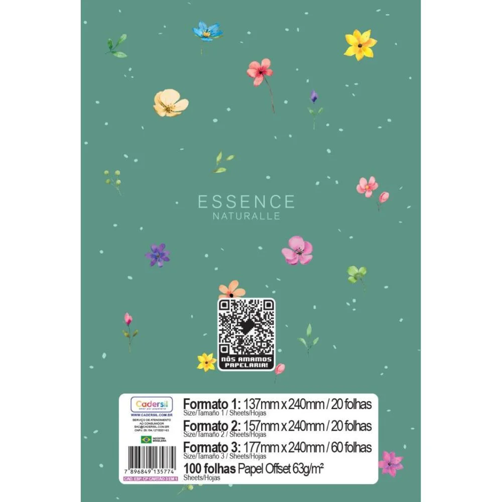 Caderno 01X1 Cp.dura Colegial Essence Naturalle 3Em1-100Fl(S Cadersil (Unidade) - imagem 11