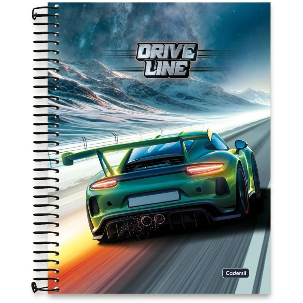Caderno 10X1 Capa Dura Drive Line Cp.metalizada 160Fl Cadersil (Pct.c/04) - imagem 4
