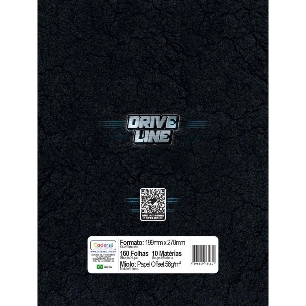Caderno 10X1 Capa Dura Drive Line Cp.metalizada 160Fl Cadersil (Pct.c/04) - imagem 10