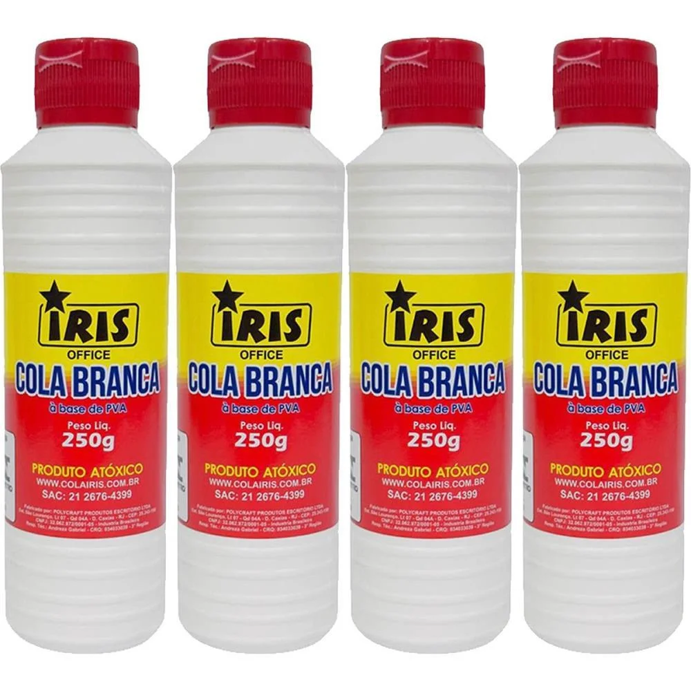 Cola Escolar Iris Branca 250G. Iris (Pct.c/04) - imagem 2