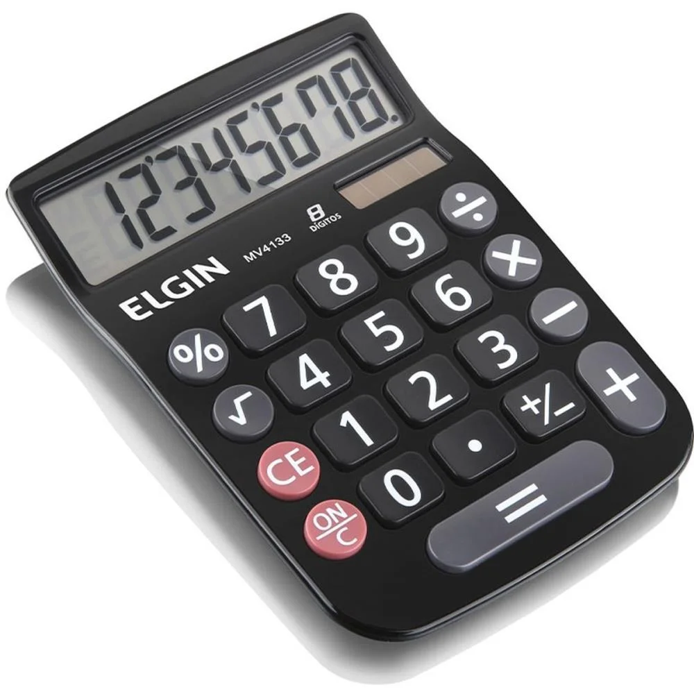 Calculadora De Mesa 8 Dig. Mv4133 C/Visor Preta Elgin (Unidade) - imagem 3