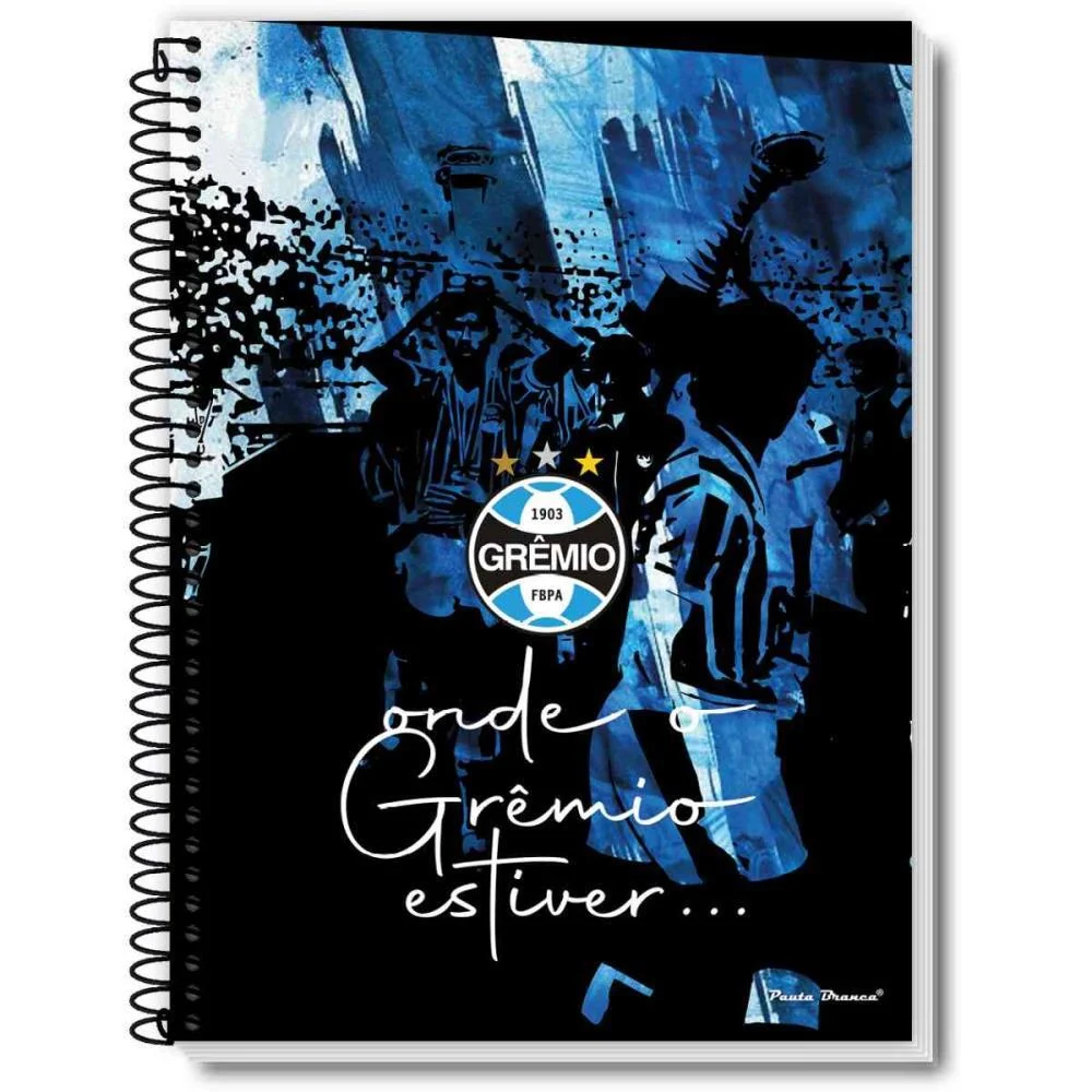 Caderno 01X1 Capa Dura Gremio 80Fls Pauta Branca (Pct.c/03) - imagem 4