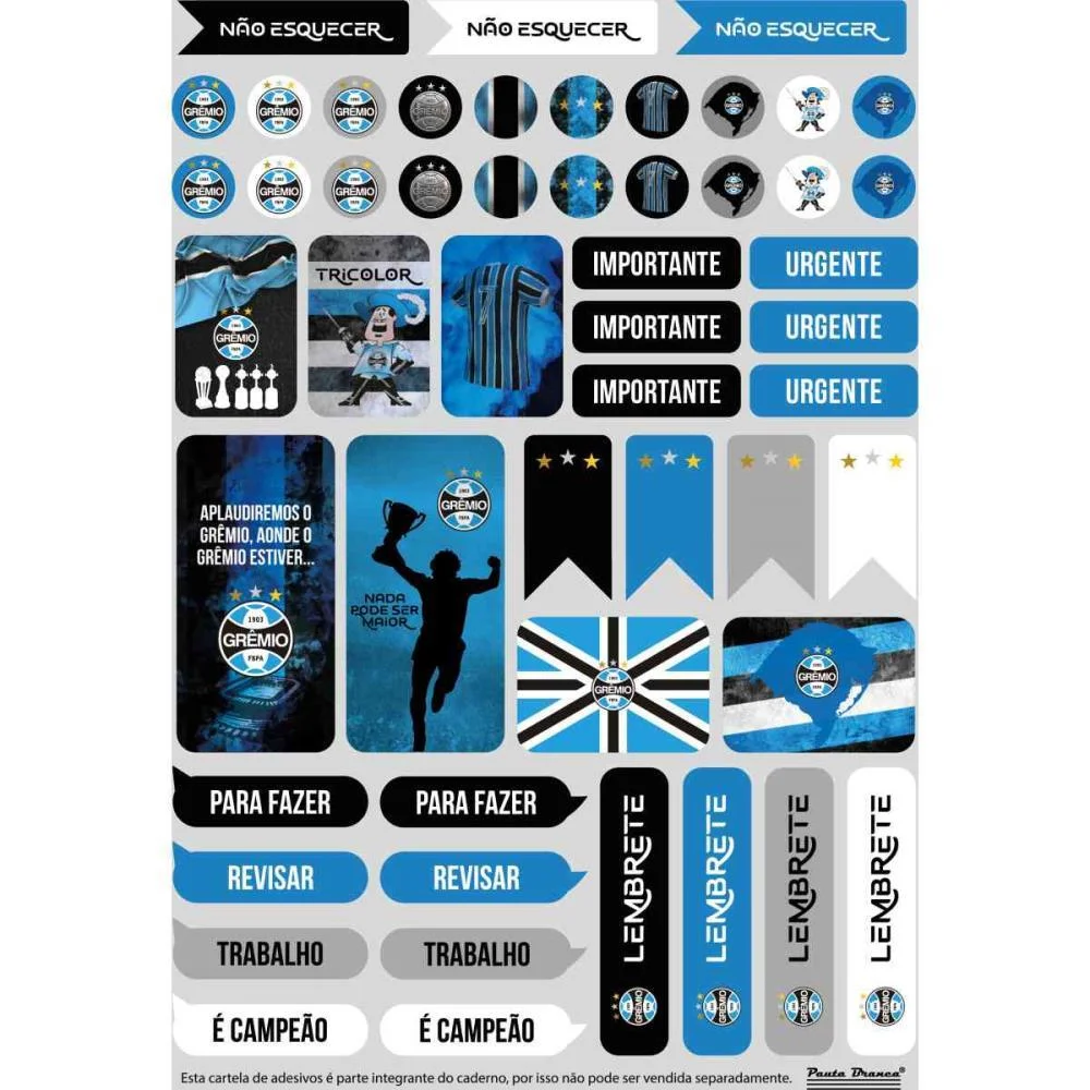 Caderno 01X1 Capa Dura Gremio 80Fls Pauta Branca (Pct.c/03) - imagem 5