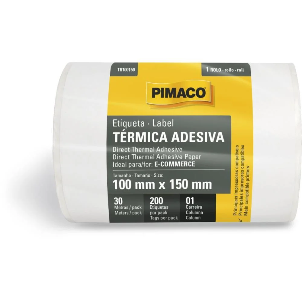 Etiqueta Adesiva Térmica 100Mmx150Mm C/200 Etiq Pimaco (Rolo) - imagem 2