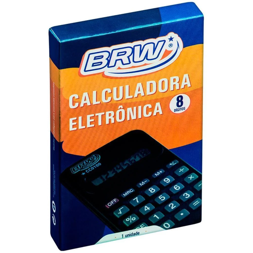 Calculadora De Bolso 8 Dig. 10,1X6,3X0,8Cm Com Capa Brw (Unidade) - imagem 5