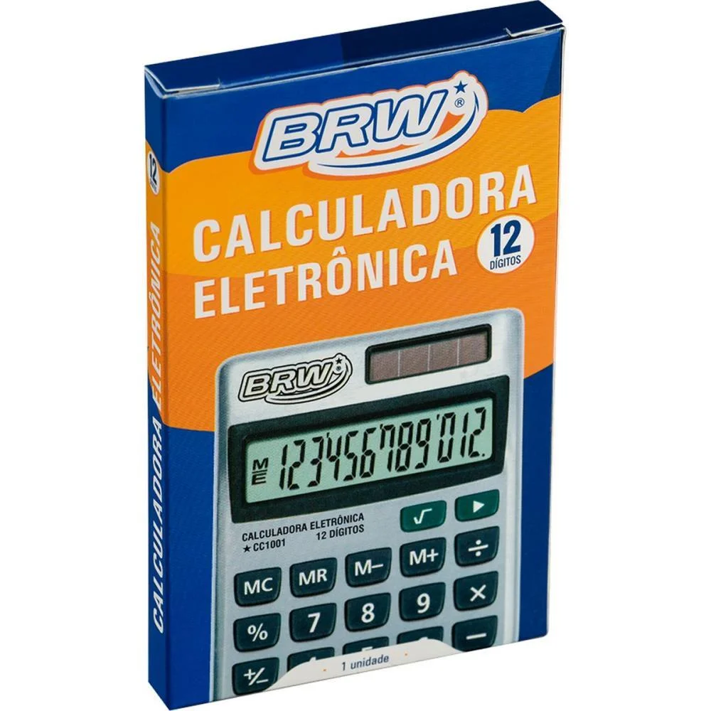 Calculadora De Bolso 12 Dig 11,8X7,0X1,2Cm Metal Brw (Unidade) - imagem 4