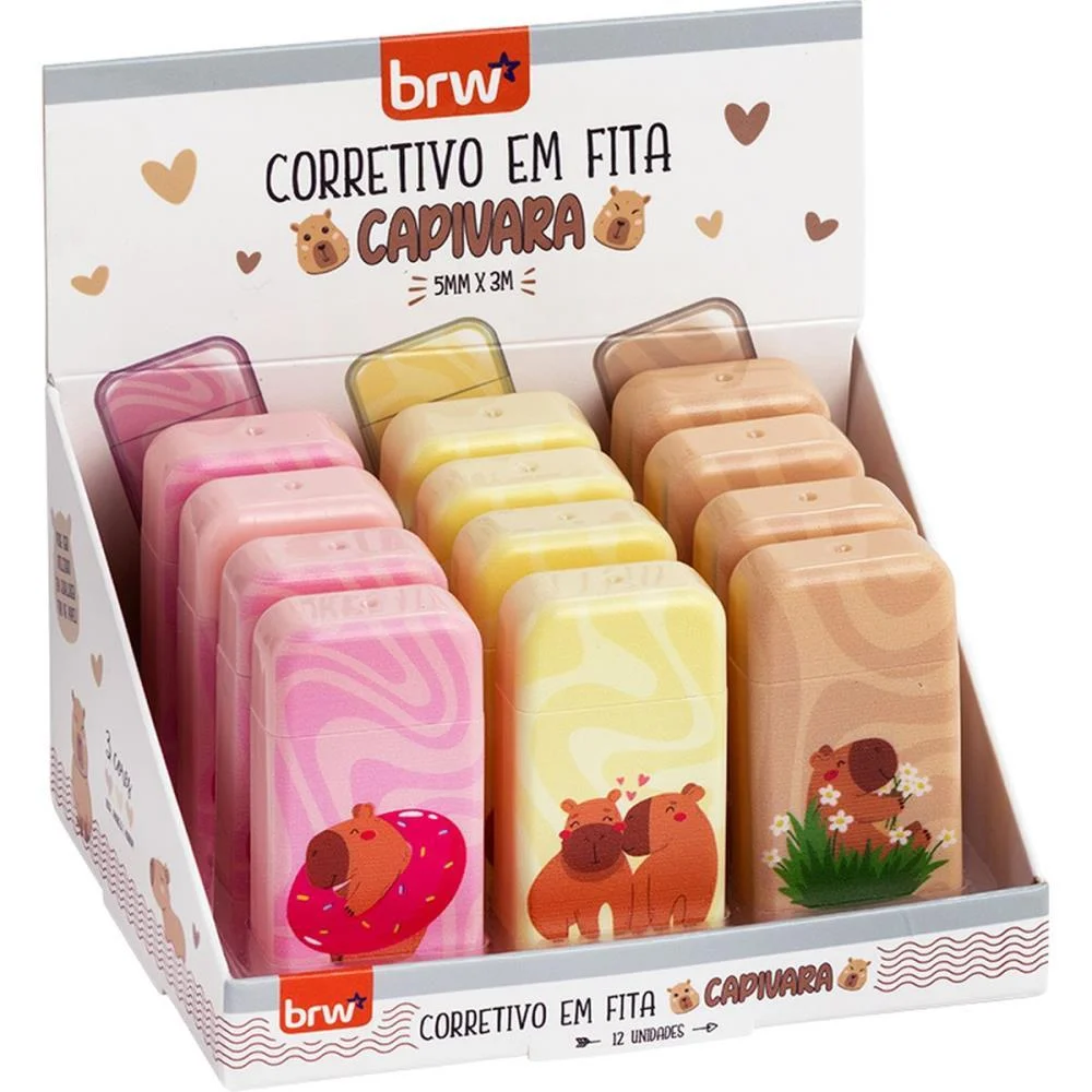 Corretivo Em Fita Capivara 5Mmx3M 3 Cores (S) Brw (Dp.c/12) - imagem 2