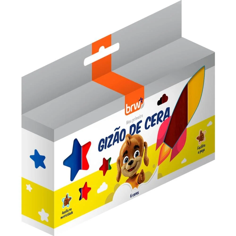 Giz De Cera Jumbo Gizao Meu 1 Giz 6 Cores Brw (Unidade) - imagem 2