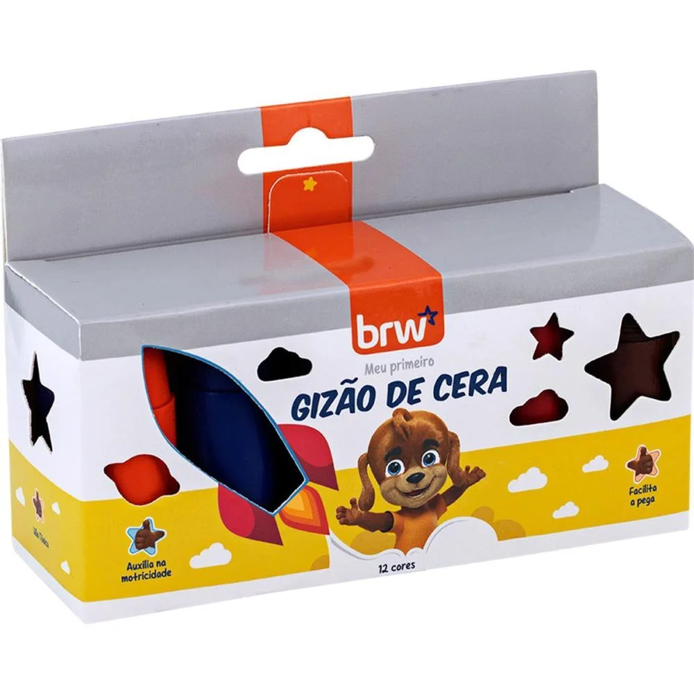 Giz De Cera Jumbo Gizao Meu 1 Giz 12 Cores Brw (Unidade) - imagem 8