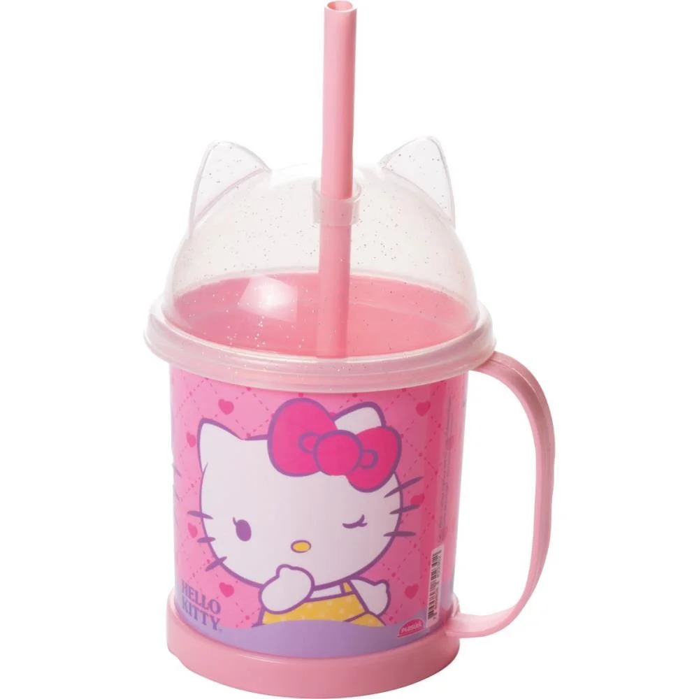 Caneca Decorada Hello Kitty Ludica C/Tampa 360 Plasutil (Unidade) - imagem 3