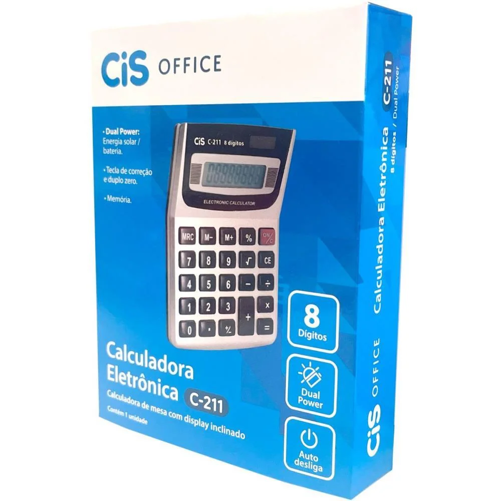 Calculadora De Mesa 8 Dig. Mod C-211 Cinza Sertic (Unidade) - imagem 4