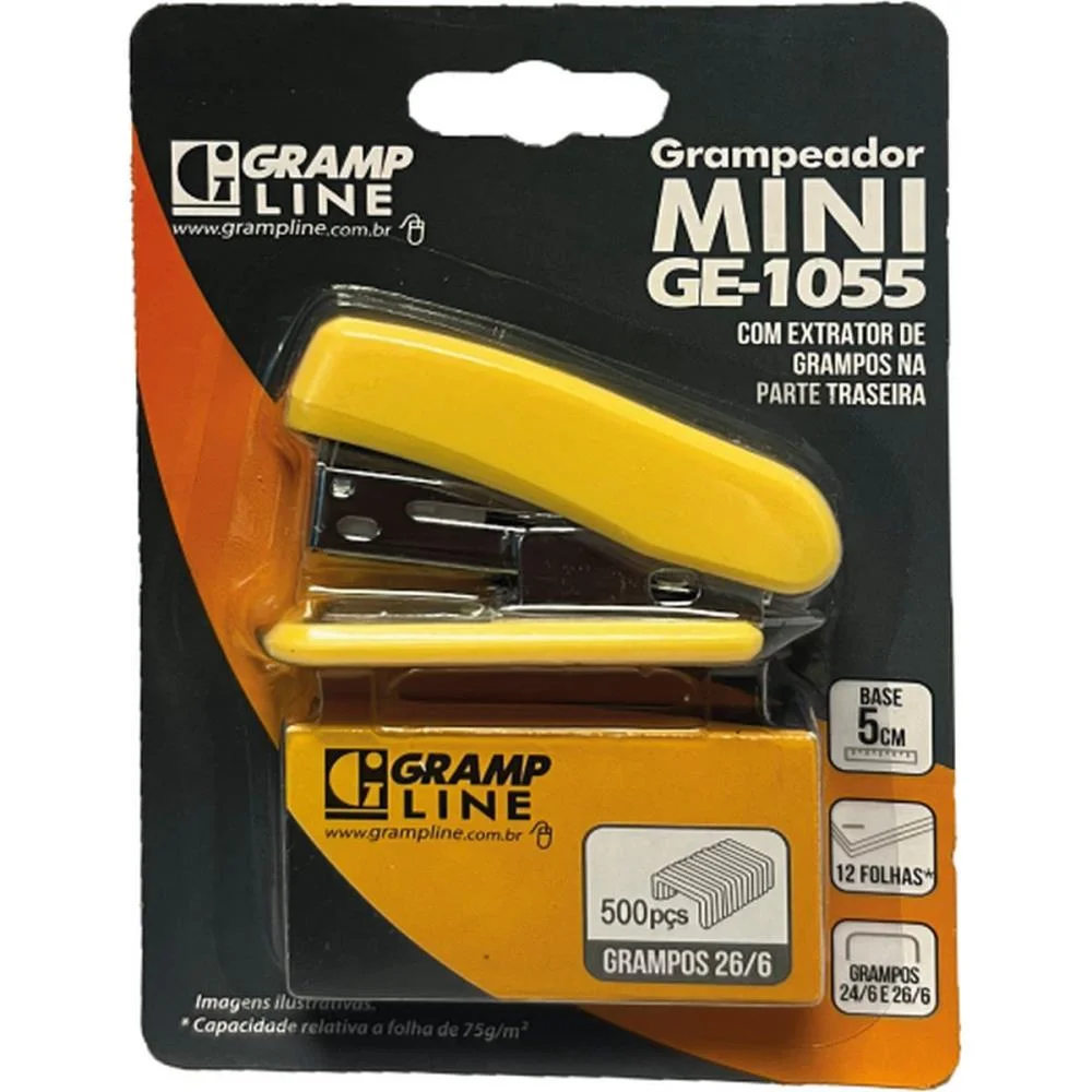 Grampeador Mini P/12Fls Ge-1055 Plast.c/500Gra Gramp Line (Blister) - imagem 12