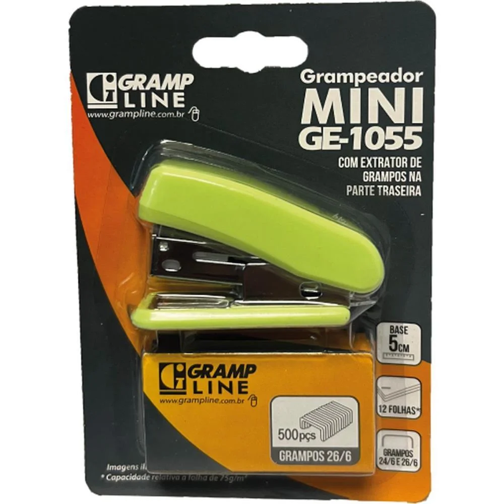 Grampeador Mini P/12Fls Ge-1055 Plast.c/500Gra Gramp Line (Blister) - imagem 10