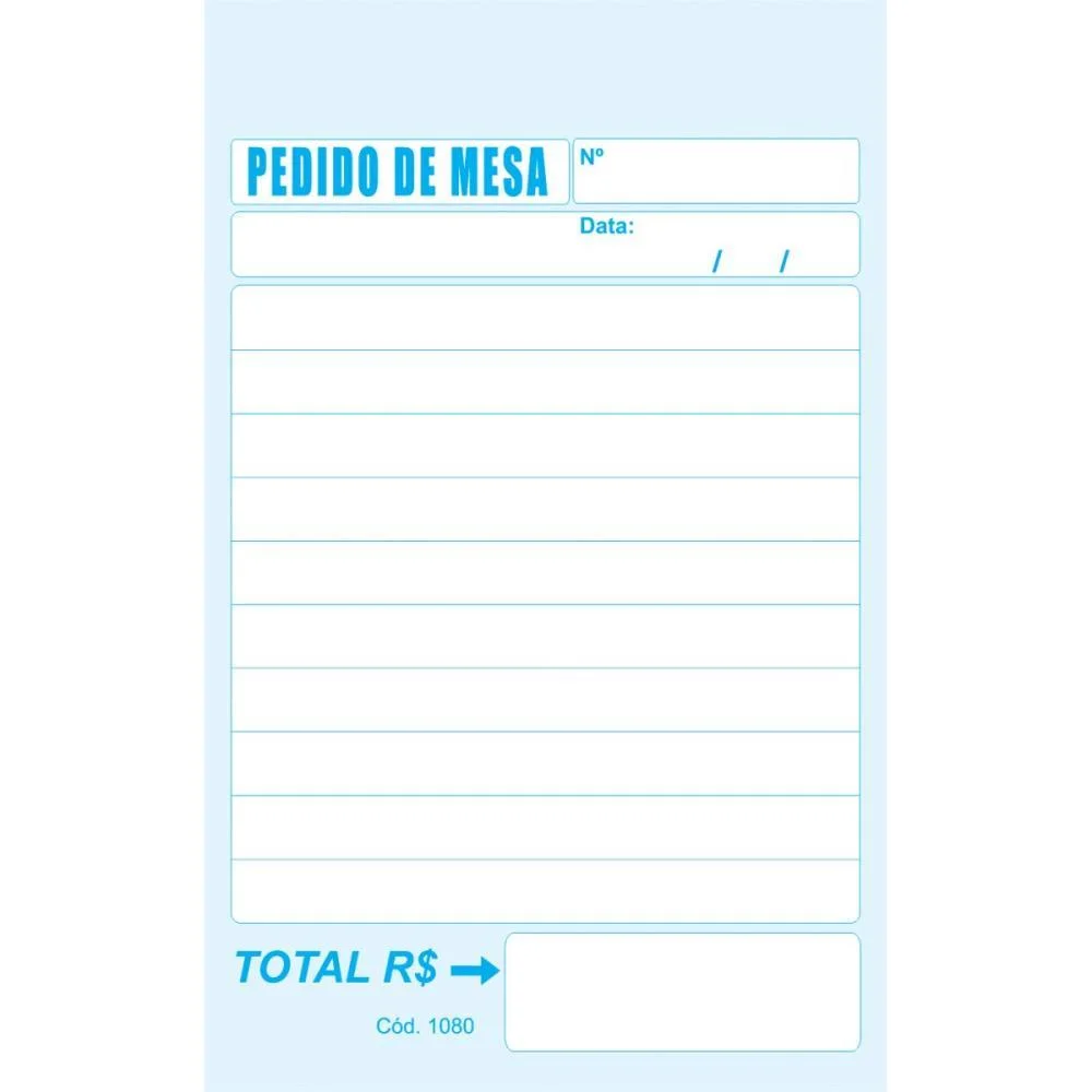 Impresso Talao De Pedido Mesa 2 Vias 50 Folhas Carbono Tamoio (Pct.c/05) - imagem 5