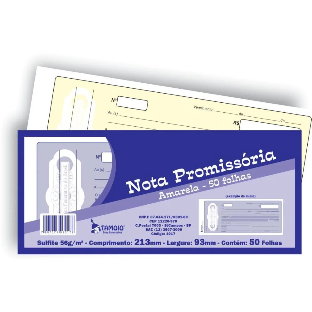 Impresso Talao Nota Promissoria 50Fls. Tamoio (Pct.c/05) - imagem 2