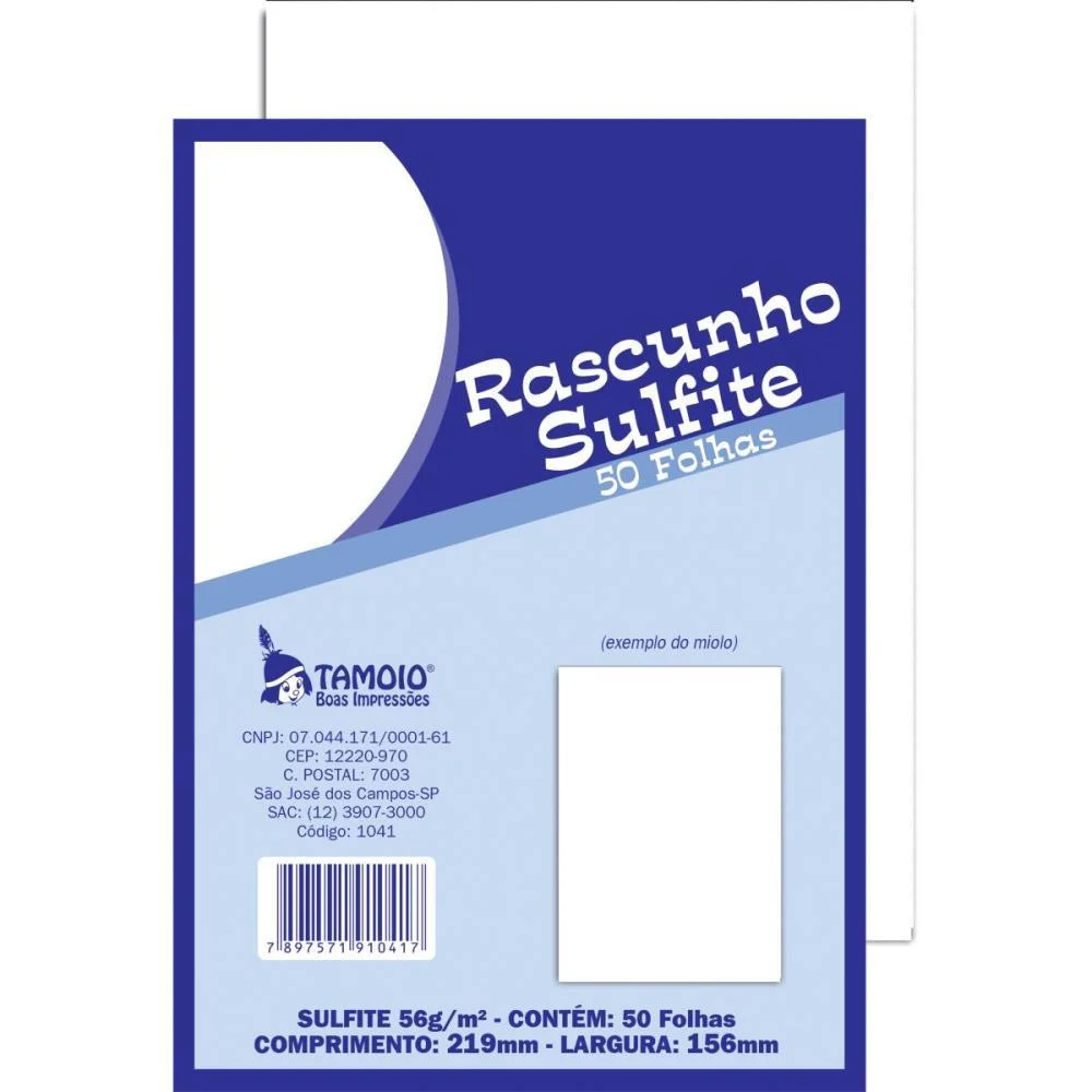 Bloco Para Rascunho Sulfite 1/18 50Fls Tamoio (Pct.c/05) - imagem 3