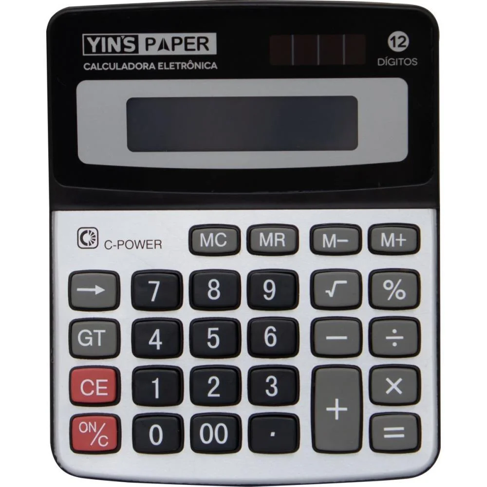 Calculadora De Mesa 12 Digitos Com Som Prata Yins (Unidade) - imagem 3