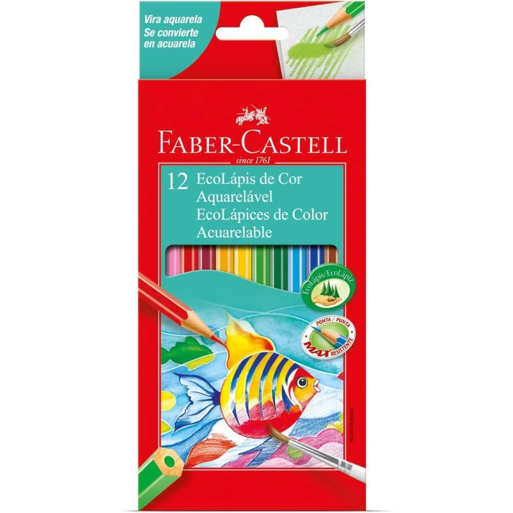 Lapis De Cor Aquarelavel Ecolapis 12 Cores Faber-Castell (Pct.c/12) - imagem 3