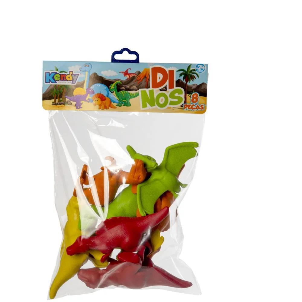 Dinossauro Dino C/08 Pecas (S) Kendy Brinquedos (Kit) - imagem 3