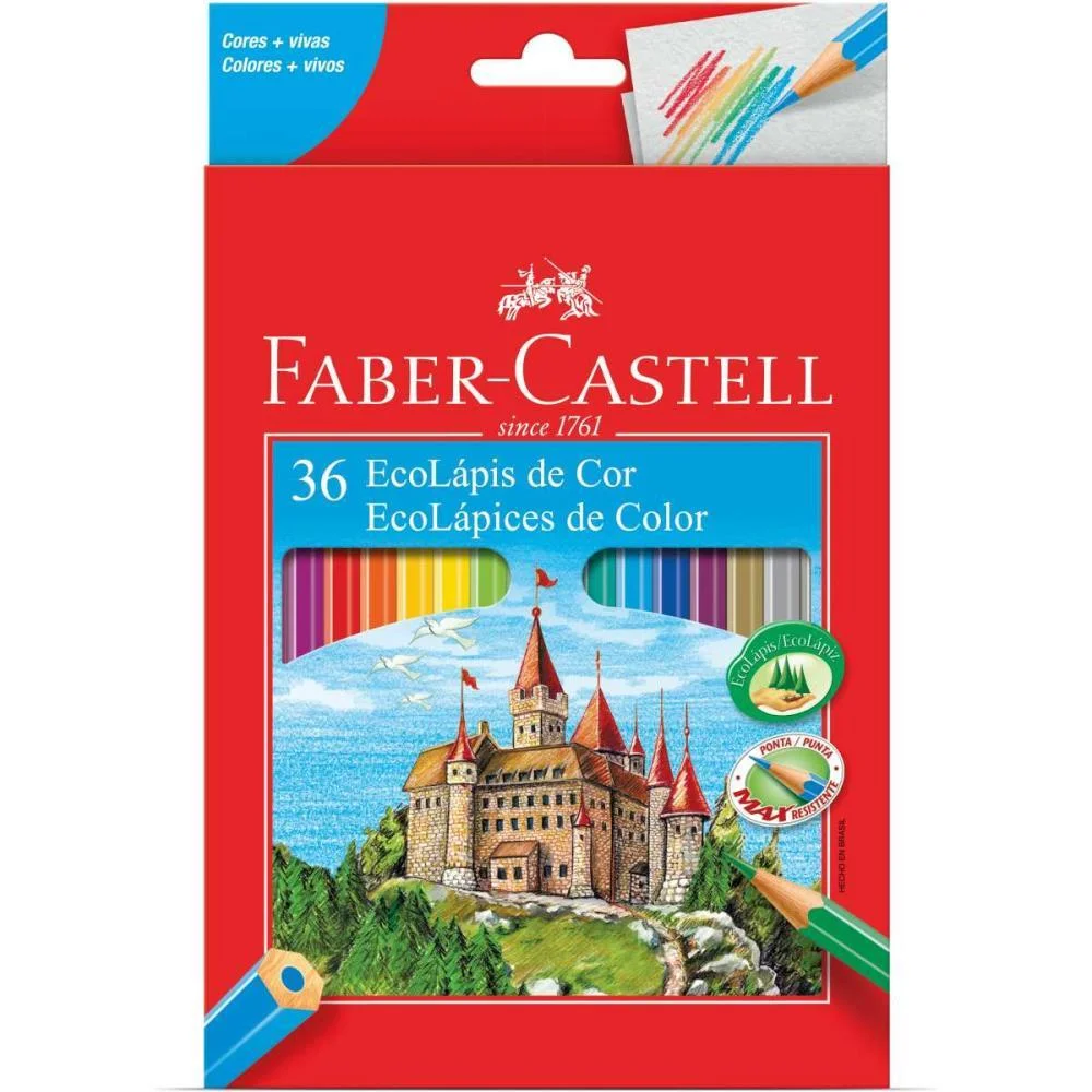Lapis De Cor Sextavado Ecolapis 36 Cores Faber-Castell (Pct.c/04) - imagem 2