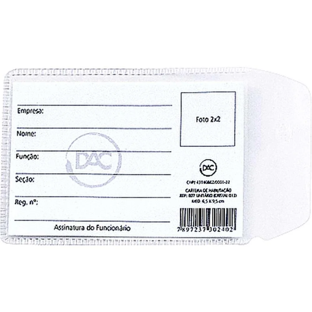 Porta Documento P/Rg C/Aba 7X10,5Cm. Dac (Pct/100) - imagem 2