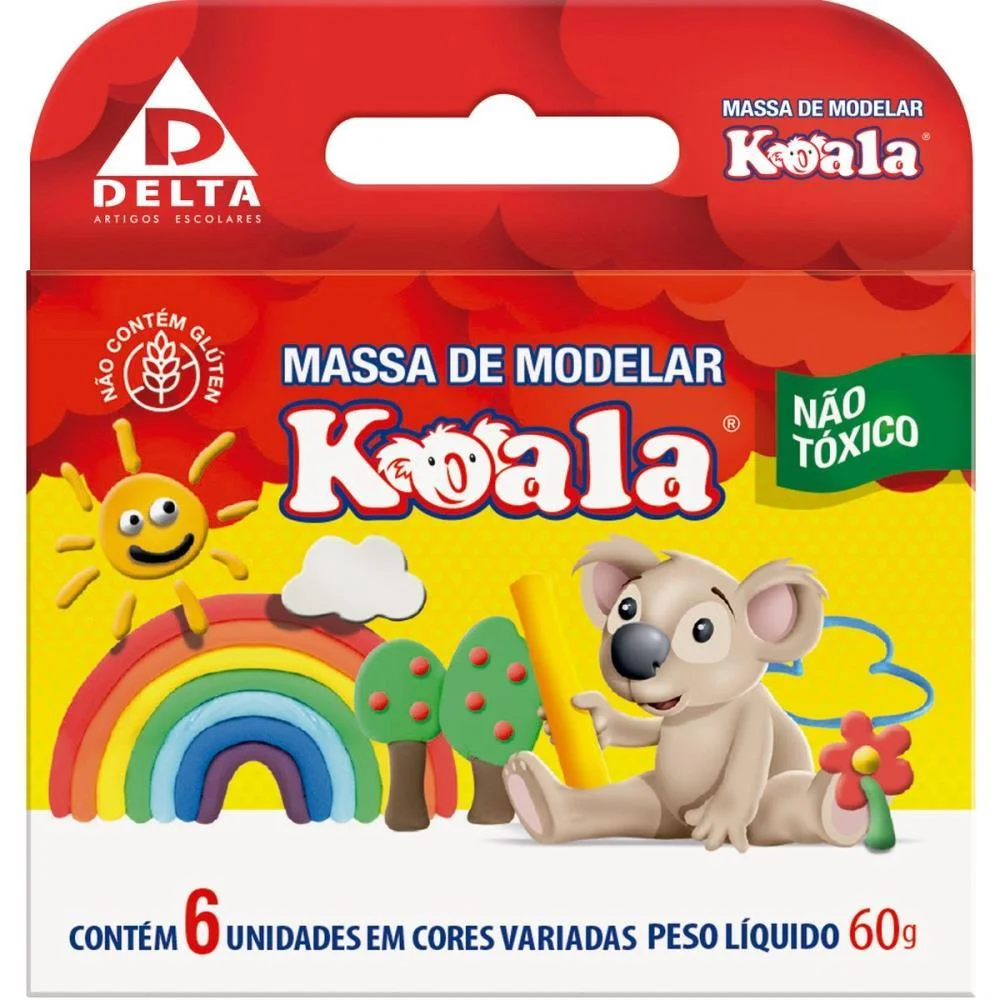 Massa Para Modelar Koala C/ 06 Cores Delta (Pct.c/12) - imagem 2