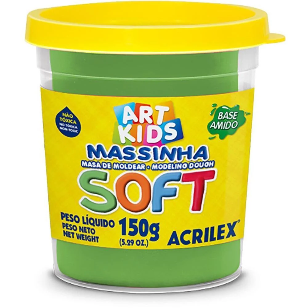 Massa Para Modelar Soft 150G.verde Bs.amido Acrilex (Pote) - imagem 3