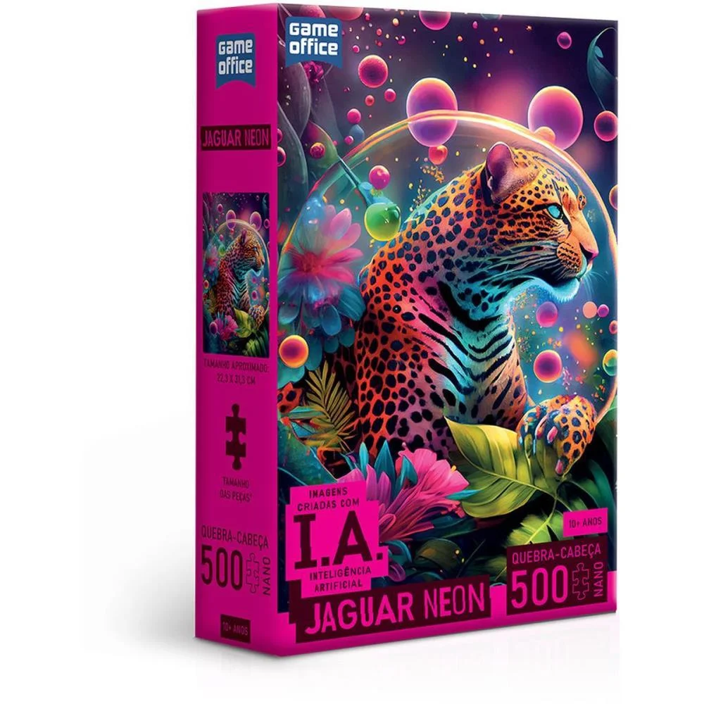 Quebra-Cabeca Cartonado Ia Jaguar Neon 500Pcs Nano Toyster (Unidade) - imagem 3