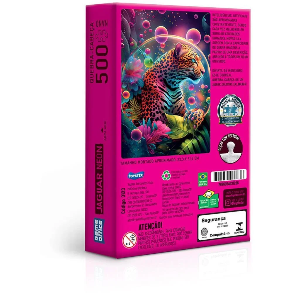 Quebra-Cabeca Cartonado Ia Jaguar Neon 500Pcs Nano Toyster (Unidade) - imagem 5