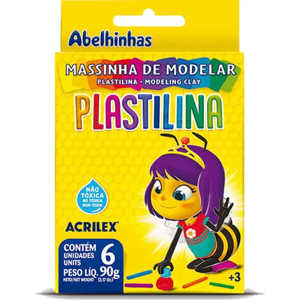 Massa Para Modelar Plastilina C/06 Cores 90G Acrilex (Pct.c/12) - imagem 2